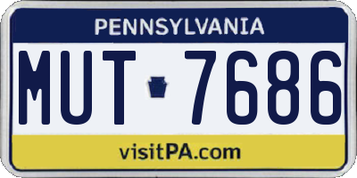 PA license plate MUT7686