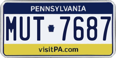 PA license plate MUT7687