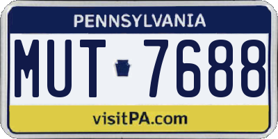 PA license plate MUT7688
