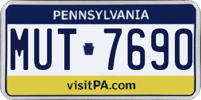 PA license plate MUT7690