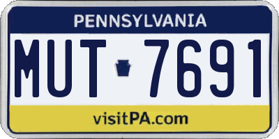 PA license plate MUT7691