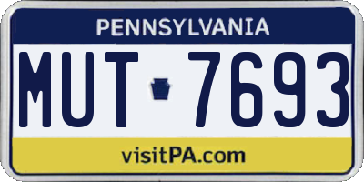 PA license plate MUT7693