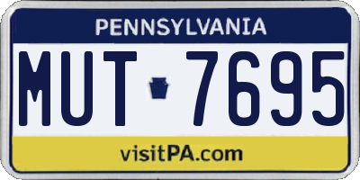 PA license plate MUT7695