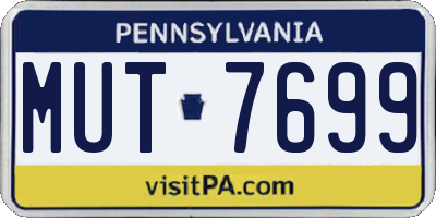 PA license plate MUT7699