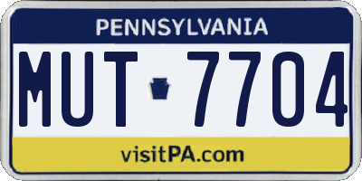 PA license plate MUT7704