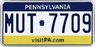 PA license plate MUT7709