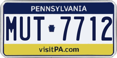 PA license plate MUT7712