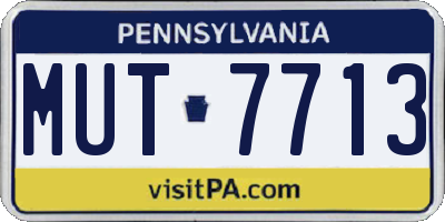 PA license plate MUT7713