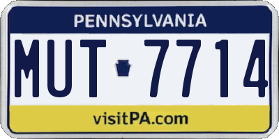 PA license plate MUT7714