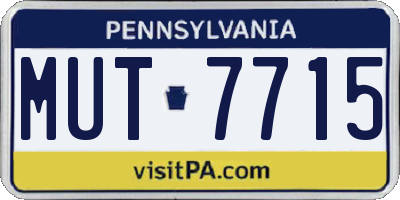PA license plate MUT7715