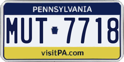 PA license plate MUT7718