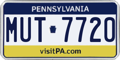 PA license plate MUT7720