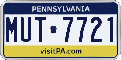 PA license plate MUT7721