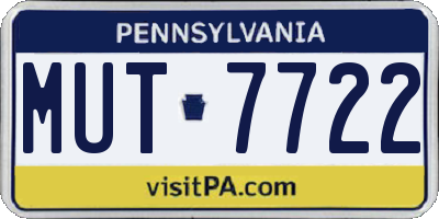 PA license plate MUT7722
