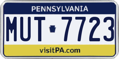 PA license plate MUT7723
