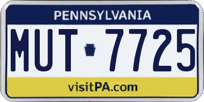 PA license plate MUT7725