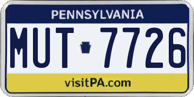 PA license plate MUT7726