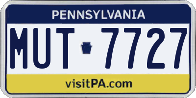 PA license plate MUT7727