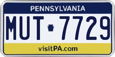 PA license plate MUT7729