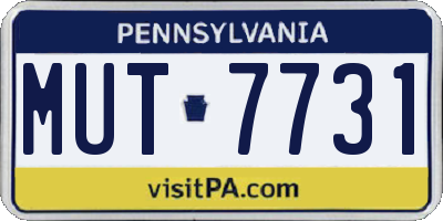 PA license plate MUT7731
