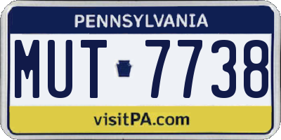 PA license plate MUT7738