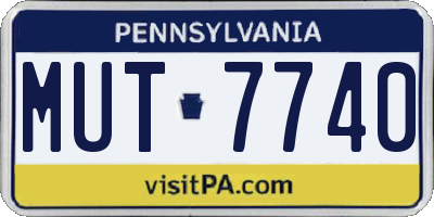 PA license plate MUT7740