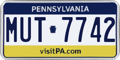 PA license plate MUT7742