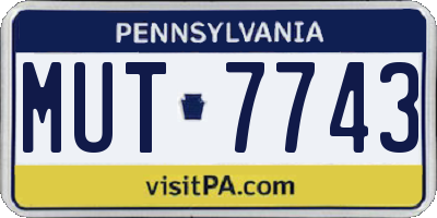 PA license plate MUT7743