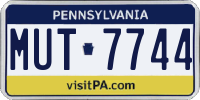 PA license plate MUT7744