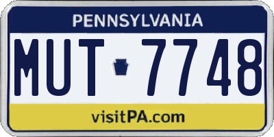 PA license plate MUT7748