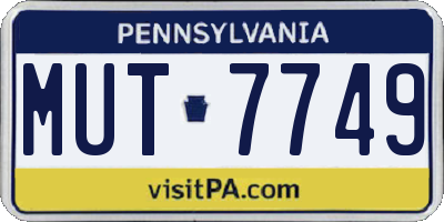 PA license plate MUT7749