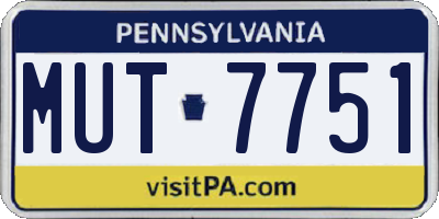PA license plate MUT7751