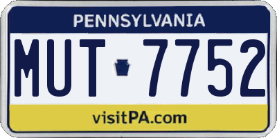 PA license plate MUT7752
