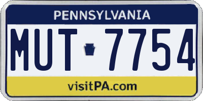 PA license plate MUT7754