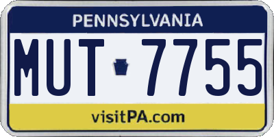 PA license plate MUT7755