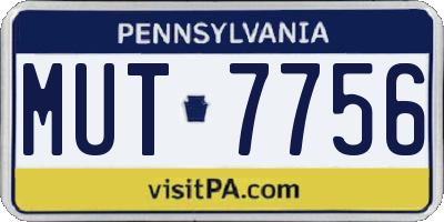 PA license plate MUT7756