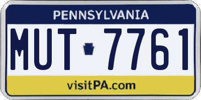 PA license plate MUT7761