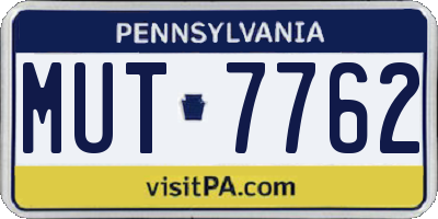 PA license plate MUT7762