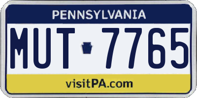 PA license plate MUT7765