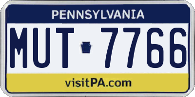 PA license plate MUT7766