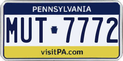 PA license plate MUT7772