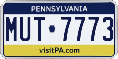 PA license plate MUT7773