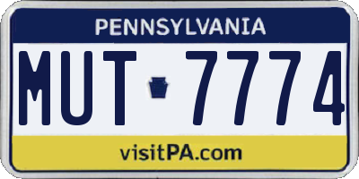PA license plate MUT7774