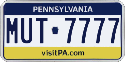 PA license plate MUT7777