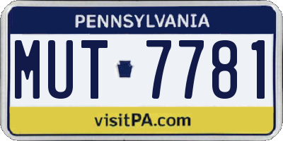 PA license plate MUT7781
