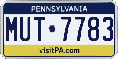 PA license plate MUT7783