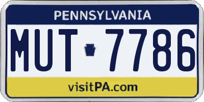 PA license plate MUT7786