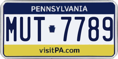 PA license plate MUT7789