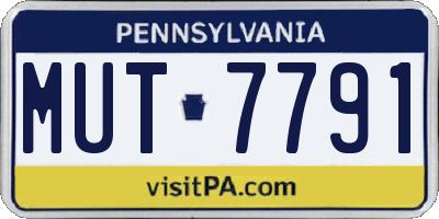 PA license plate MUT7791