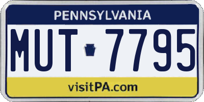 PA license plate MUT7795